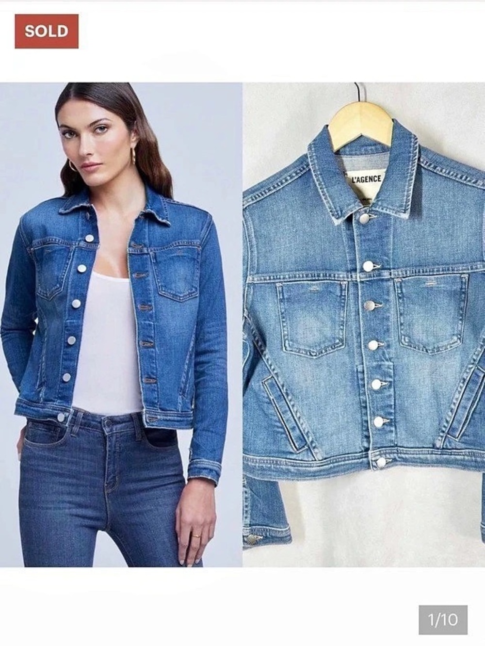L'Agence Jemma Denim Jacket Blue Small Like New